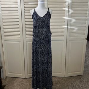 Veronica M | Dresses | Veronica M Navy And White Drop Waist Maxi Dress